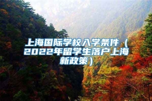 上海国际学校入学条件（2022年留学生落户上海新政策）