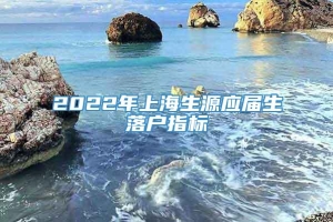 2022年上海生源应届生落户指标
