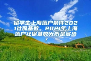 留学生上海落户条件2021社保基数，2021年上海落户社保基数大概是多少？