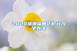 2020深圳福田区积分入学办法
