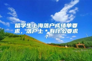 留学生上海落户成绩单要求，落户上＊有什么要求？