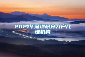 2021年深圳积分入户代理机构